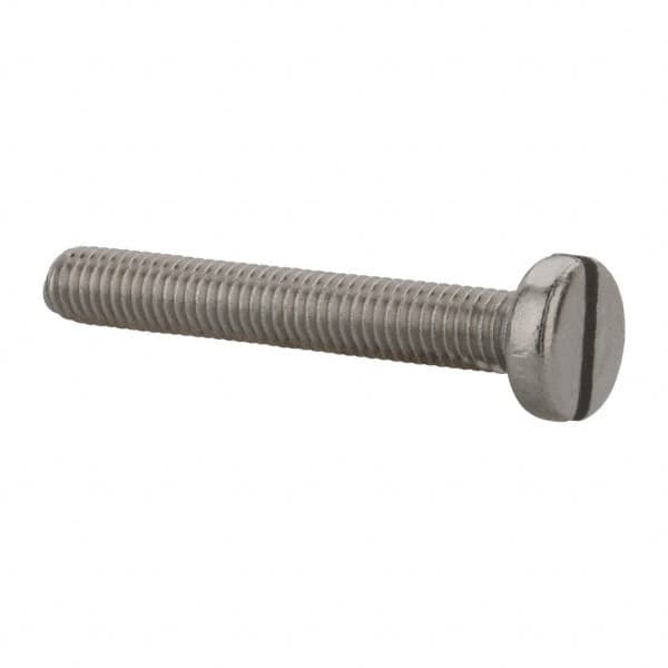 Value Collection - M5x0.80 Metric Coarse, 35mm Length Under Head Slotted Drive Machine Screw - Pan Head, Grade 18-8 & A2 Stainless Steel, Uncoated, Without Washer - Americas Industrial Supply
