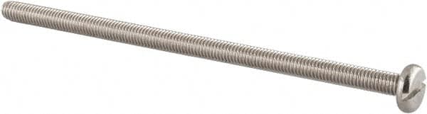 Value Collection - M5x0.80 Metric Coarse, 100mm Length Under Head Slotted Drive Machine Screw - Pan Head, Grade 18-8 & A2 Stainless Steel, Uncoated, Without Washer - Americas Industrial Supply