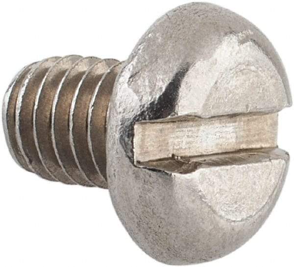 Value Collection - M6x1.00 Metric Coarse, 8mm Length Under Head Slotted Drive Machine Screw - Pan Head, Grade 18-8 & A2 Stainless Steel, Uncoated, Without Washer - Americas Industrial Supply