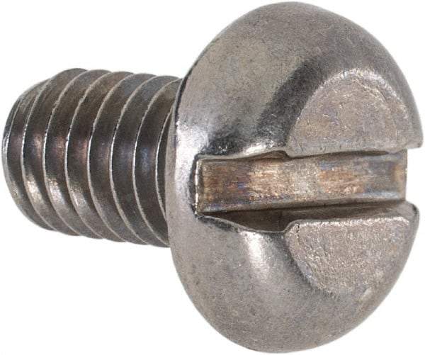 Value Collection - M6x1.00 Metric Coarse, 10mm Length Under Head Slotted Drive Machine Screw - Pan Head, Grade 18-8 & A2 Stainless Steel, Uncoated, Without Washer - Americas Industrial Supply