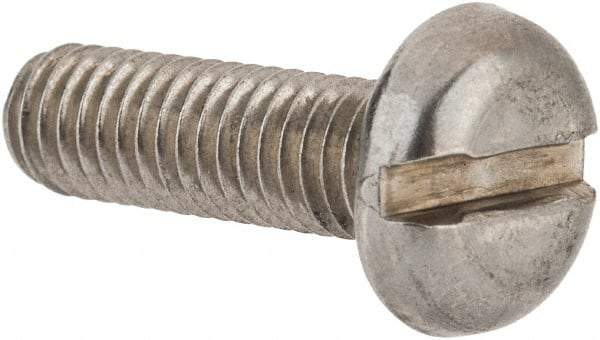 Value Collection - M6x1.00 Metric Coarse, 20mm Length Under Head Slotted Drive Machine Screw - Pan Head, Grade 18-8 & A2 Stainless Steel, Uncoated, Without Washer - Americas Industrial Supply