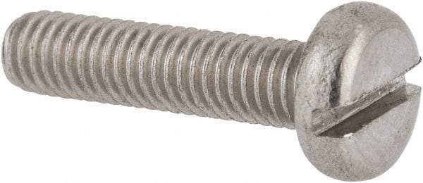 Value Collection - M6x1.00 Metric Coarse, 25mm Length Under Head Slotted Drive Machine Screw - Pan Head, Grade 18-8 & A2 Stainless Steel, Uncoated, Without Washer - Americas Industrial Supply