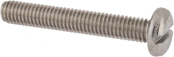 Value Collection - M6x1.00 Metric Coarse, 40mm Length Under Head Slotted Drive Machine Screw - Pan Head, Grade 18-8 & A2 Stainless Steel, Uncoated, Without Washer - Americas Industrial Supply