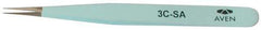 Aven - 4-1/4" OAL 3C-SA Color Coded Precision Tweezers - Stainless Steel, 3C-SA Pattern - Americas Industrial Supply