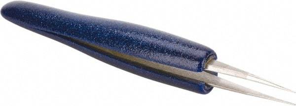 Aven - 4-1/4" OAL 3C-SA Ergonomic Cushion Grip Tweezers - Straight, Pointed, Sharp Tips - Americas Industrial Supply