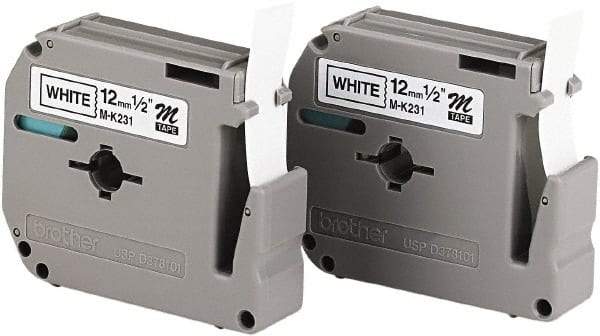 Brother - 1/2" Wide, White Label Tape - For Label Maker - Americas Industrial Supply