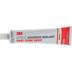 3M - 3 oz Tube White Polyurethane Marine Adhesive Sealant - 190°F Max Operating Temp, 60 min Tack Free Dry Time - Americas Industrial Supply