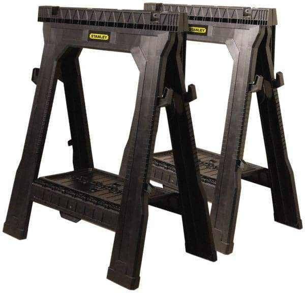 Stanley - Folding Sawhorse - 1" Long x 27.3" Wide x 32" High, Twin Pack - Americas Industrial Supply