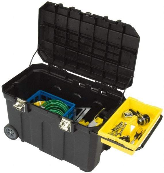 Stanley - Mobile Tool Chest - 30" Wide x 18-1/2" Deep x 19" High, Polypropylene Resin, Black - Americas Industrial Supply