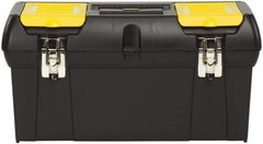 Stanley - 2 Compartment 1 Tray Tool Box - 23-1/2" Wide x 11-3/8" Deep x 10-7/8" High, Polypropylene Resin, Black - Americas Industrial Supply