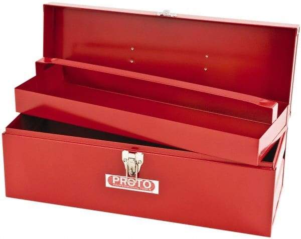 Proto - 1 Compartment 1 Tray Tool Box - 19-1/2" Wide x 7" Deep x 8" High, Steel, Red - Americas Industrial Supply