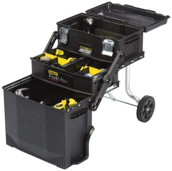 Stanley - 22 Lb Capacity 4-in-1 Mobile Workstation - 11.1111" Wide x 21-1/4" Deep x 28-2/3" High, Structural Foam, Black - Americas Industrial Supply