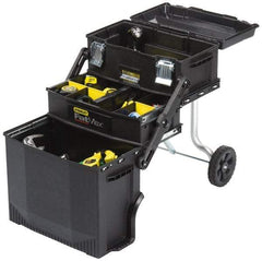Stanley - 22 Lb Capacity 4-in-1 Mobile Workstation - 11.1111" Wide x 21-1/4" Deep x 28-2/3" High, Structural Foam, Black - Americas Industrial Supply