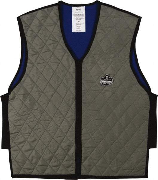 Ergodyne - Size XL, Gray Cooling Vest - 42 to 46" Chest, Zipper Front, Nylon - Americas Industrial Supply