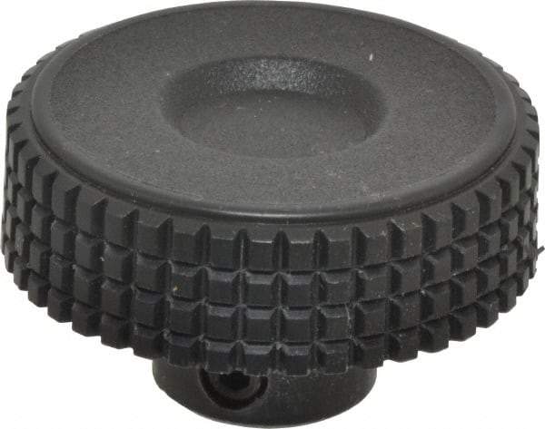 Elesa - 1.57" Head, Knurled Knob - Plain Hole with Set Screw, Plastic - Americas Industrial Supply
