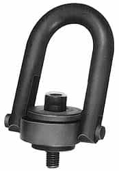 7,000 kg Load Capacity Safety Engineered Center Pull Hoist Ring M30 x 3.5 Thread, 66mm Thread Length, Alloy Steel, Black Oxide Finish