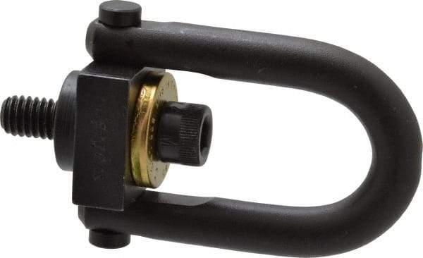 Jergens - 800 Lb Load Capacity Safety Engineered Center Pull Hoist Ring - 7 Ft/Lb Torque, 5/16 - 18 Thread, 4140 Alloy Steel, Black Oxide Finish - Americas Industrial Supply