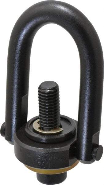 Jergens - 2,500 Lb Load Capacity Safety Engineered Center Pull Hoist Ring - 28 Ft/Lb Torque, 1/2 - 13 Thread, 4140 Alloy Steel, Black Oxide Finish - Americas Industrial Supply