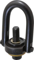 Jergens - 2,500 Lb Load Capacity Safety Engineered Center Pull Hoist Ring - 28 Ft/Lb Torque, 1/2 - 13 Thread, 4140 Alloy Steel, Black Oxide Finish - Americas Industrial Supply