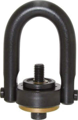 Jergens - 2,500 Lb Load Capacity Safety Engineered Center Pull Hoist Ring - 28 Ft/Lb Torque, 1/2 - 13 Thread, 4140 Alloy Steel, Black Oxide Finish - Americas Industrial Supply