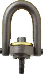 Jergens - 2,500 Lb Load Capacity Safety Engineered Center Pull Hoist Ring - 28 Ft/Lb Torque, 1/2 - 13 Thread, 4140 Alloy Steel, Black Oxide Finish - Americas Industrial Supply