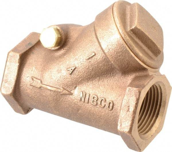 NIBCO - 1" Bronze Check Valve - Y-Pattern, FNPT x FNPT, 200 WOG - Americas Industrial Supply