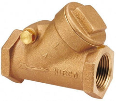 NIBCO - 1-1/4" Bronze Check Valve - Y-Pattern, FNPT x FNPT, 200 WOG - Americas Industrial Supply