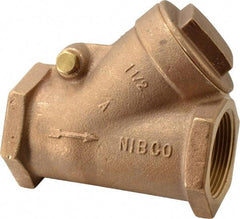 NIBCO - 1-1/2" Bronze Check Valve - Y-Pattern, FNPT x FNPT, 200 WOG - Americas Industrial Supply