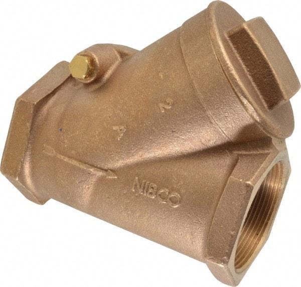 NIBCO - 2" Bronze Check Valve - Y-Pattern, FNPT x FNPT, 200 WOG - Americas Industrial Supply