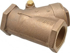 NIBCO - 1-1/4" Bronze Check Valve - Y-Pattern, FNPT x FNPT, 300 WOG - Americas Industrial Supply