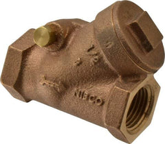 NIBCO - 1/2" Bronze Check Valve - Y-Pattern, FNPT x FNPT, 300 WOG - Americas Industrial Supply