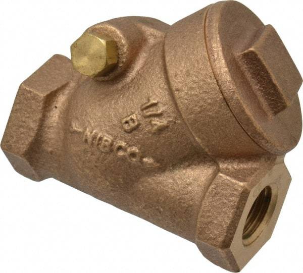 NIBCO - 1/4" Bronze Check Valve - Y-Pattern, FNPT x FNPT, 300 WOG - Americas Industrial Supply