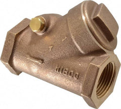 NIBCO - 1" Bronze Check Valve - Y-Pattern, FNPT x FNPT, 300 WOG - Americas Industrial Supply