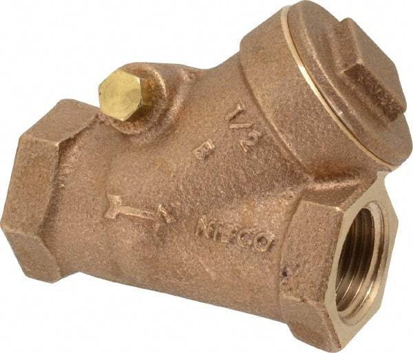 NIBCO - 1/2" Bronze Check Valve - Y-Pattern, FNPT x FNPT, 300 WOG - Americas Industrial Supply