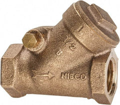 NIBCO - 1/2" Bronze Check Valve - Y-Pattern, FNPT x FNPT, 300 WOG - Americas Industrial Supply