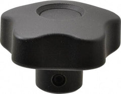 Elesa - 1.97" Head Diam, 5 Point Lobed Knob - 5/16" Hole, Thermoplastic, Black - Americas Industrial Supply