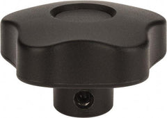 Elesa - 2.48" Head Diam, 5 Point Lobed Knob - 3/8" Hole, Thermoplastic, Black - Americas Industrial Supply