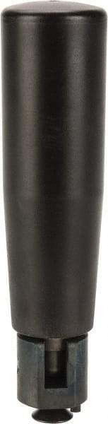 Elesa - M6x1.0 Stem, Revolving (Folding) Handwheel & Machine Handle - Technopolymer Cylindrical Handle, Steel Stem, 3.54" Handle Length, 4.48" OAL - Americas Industrial Supply