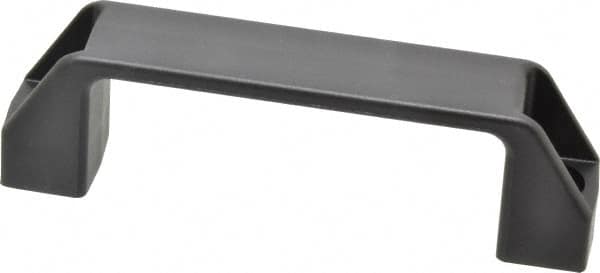 Elesa - 4.61" Center to Center, 1.02" Wide Handle, Black Matte Finish Plastic Pull Handle - 5.28" Long, 1.61" High - Americas Industrial Supply