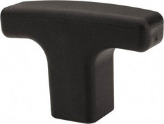 Elesa - 1/4-20 Hole Thread, 1.57" Head Length, Technopolymer, Female Insert T Handle - 0.47" Hole Depth, 1/2" Hub Diam, 0.78" Hub Height, Black - Americas Industrial Supply