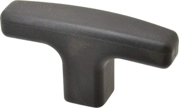 Elesa - 3/8-16 Hole Thread, 3.14" Head Length, Technopolymer, Female Insert T Handle - 0.78" Hole Depth, 3/4" Hub Diam, 1.02" Hub Height, Black - Americas Industrial Supply