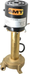 American Machine & Tool - 0.75 Amp, 230 Volt, 1/25 hp, 1 Phase, 1,725 RPM, Immersion Machine Tool & Recirculating Pump - 8 GPM, 3/4" Inlet, 5 psi, 12.4" Overall Height, NPT Thread, Brass Impeller, TEFC Motor - Americas Industrial Supply