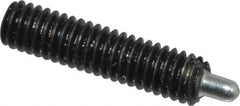 Jergens - M4 x 0.7, 16mm Thread Length, 2.5mm Plunger Projection, Steel Threaded Spring Plunger - 1.78mm Max Plunger Diam, 16mm Plunger Length, 0.32 Kg Init End Force, 1.04 Kg Final End Force, 2mm Hex - Americas Industrial Supply