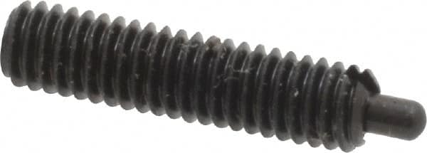 Jergens - M4 x 0.7, 16mm Thread Length, 2.5mm Plunger Projection, Steel Threaded Spring Plunger - 1.78mm Max Plunger Diam, 16mm Plunger Length, 1.22 Kg Init End Force, 3.29 Kg Final End Force, 2mm Hex - Americas Industrial Supply