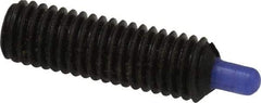 Jergens - M8 x 1.25, 25mm Thread Length, 5mm Plunger Projection, Steel Threaded Spring Plunger - 3.43mm Max Plunger Diam, 25mm Plunger Length, 1.35 Kg Init End Force, 6.75 Kg Final End Force, 4mm Hex - Americas Industrial Supply