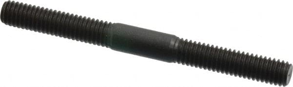 Jergens - M6x1.0 65mm OAL Equal Double Threaded Stud - Alloy Steel, Black Oxide Finish, 24mm Equal Thread Length, Metric - Americas Industrial Supply