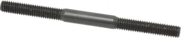 Jergens - M6x1.0 80mm OAL Equal Double Threaded Stud - Alloy Steel, Black Oxide Finish, 27mm Equal Thread Length, Metric - Americas Industrial Supply