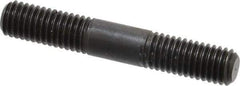 Jergens - M8x1.25 50mm OAL Equal Double Threaded Stud - Alloy Steel, Black Oxide Finish, 17mm Equal Thread Length, Metric - Americas Industrial Supply