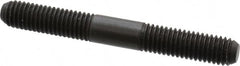 Jergens - M8x1.25 65mm OAL Equal Double Threaded Stud - Alloy Steel, Black Oxide Finish, 24mm Equal Thread Length, Metric - Americas Industrial Supply