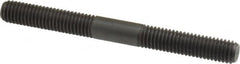 Jergens - M8x1.25 80mm OAL Equal Double Threaded Stud - Alloy Steel, Black Oxide Finish, 31mm Equal Thread Length, Metric - Americas Industrial Supply